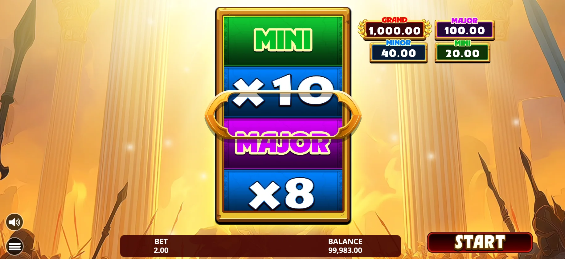 Law of Athena - Treasure Bonus wordt geactiveerd met prijzenrad